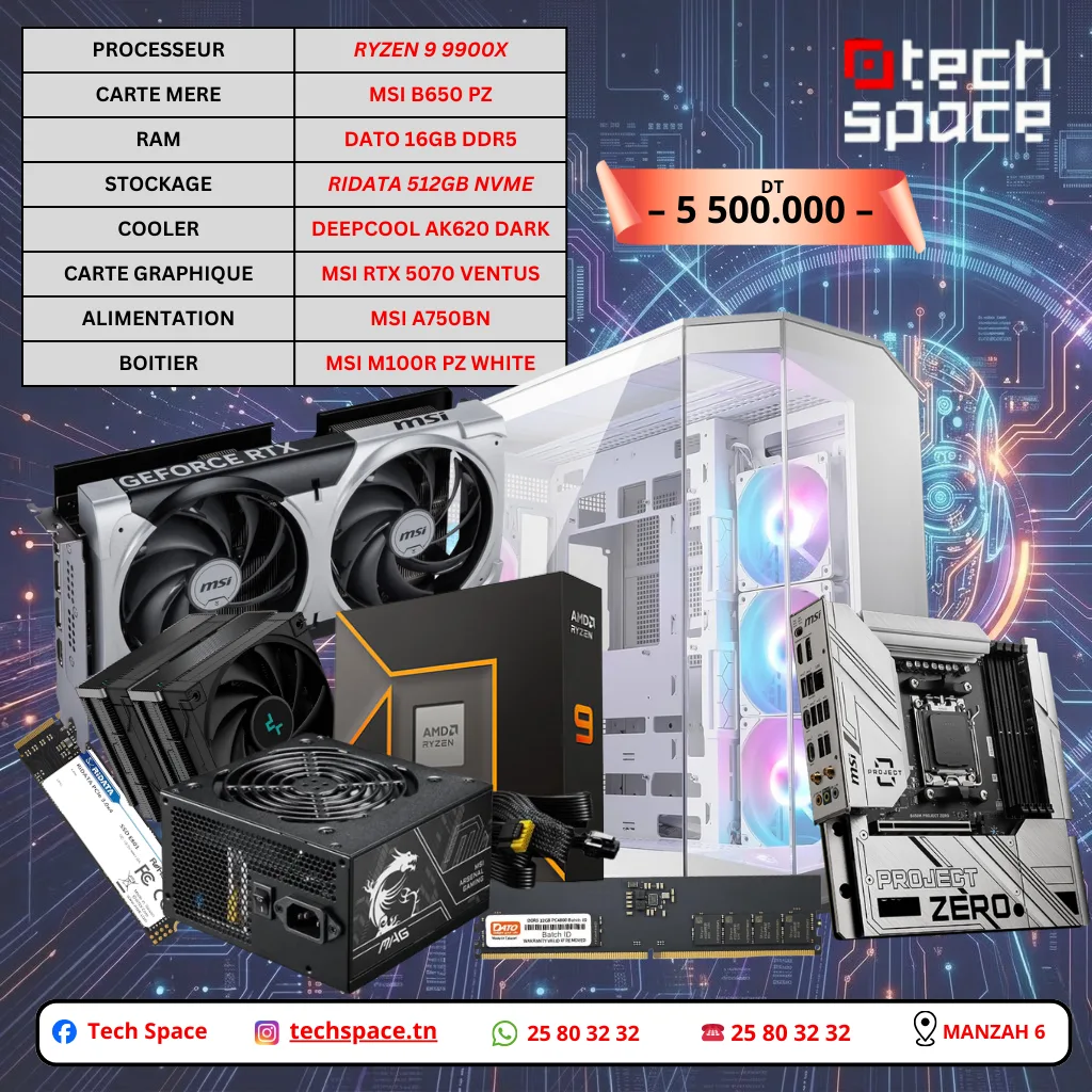 RYZEN 7 9700X | RTX 5070 | 16GB RAM DDR5 | 512GB
