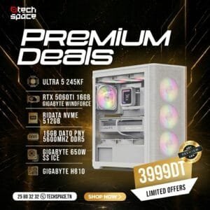 Setup Techspace - Premium Deals | Intel Ultra 5 245KF | RTX 5060 Ti Gigabyte | 16GB DDR5 | SSD 512GB