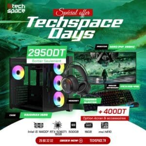 Full Setup – Techspace Days Edition | Intel I5 14400f | RTX 5060 TI 16GB | 16GB DDR4 | 500GB SSD