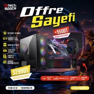 Full Setup – OFFRE SAYEFI | AMD Ryzen 7 5700X | Gigabyte RX 7800XT 16GB | 16GB | SSD 512GB
