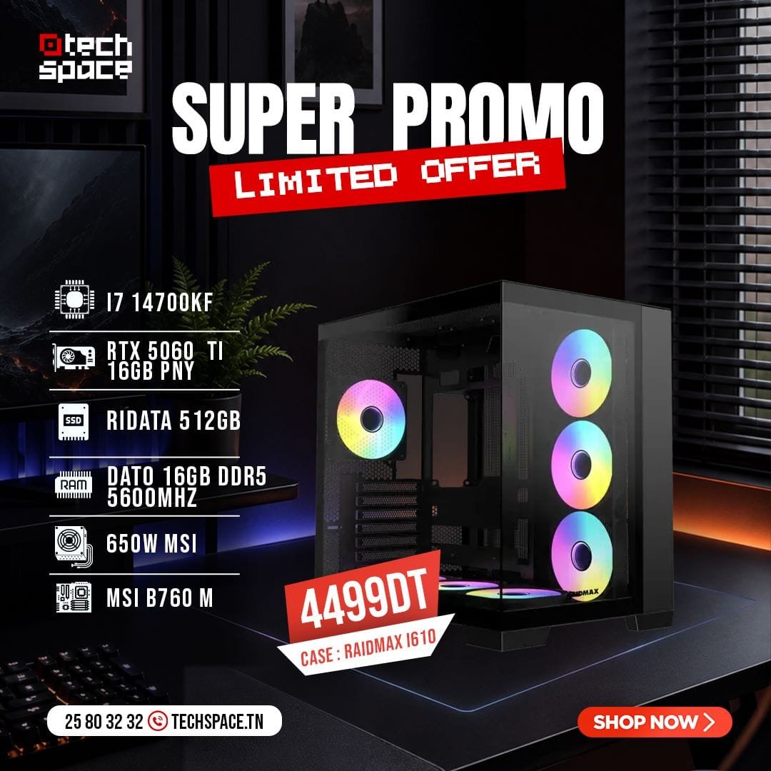 PC Gamer Super Promo - Intel Core i7 14700KF | PNY RTX 5060 Ti 16GB | 16GB RAM DDR5 | 512GB SSD