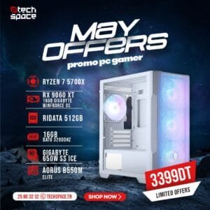 Setup TechSpace – MAY OFFERS | AMD Ryzen 7 5700X | RX 9060 XT | 16GB | SSD 512GB