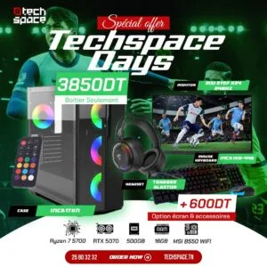 Full Setup – Techspace Days Edition | Ryzen 7 5700 | RTX 5070 | 16GB DDR5 | 500GB SSD
