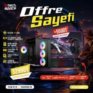 Full Setup – OFFRE SAYEFI | AMD Ryzen 7 7700 | Gigabyte RTX 5060Ti 16GB | 32GB DDR5 | NVMe 500GB