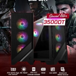 PC GAMER AMD Ryzen 5 7400F | RTX 5070 12GB MSI Ventus | 16GB DDR4 | 500GB SSD