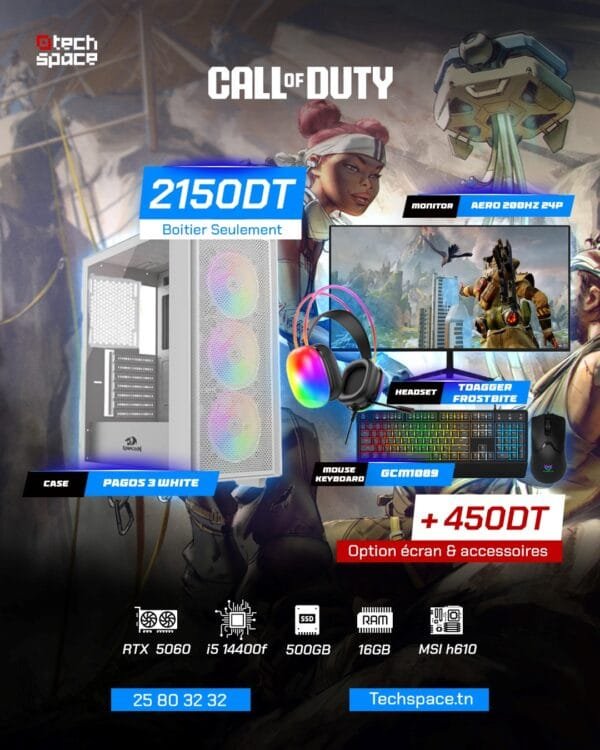 Full Setup – Call Of Duty Edition | i5 14400F | RTX 5060 | 16GB DDR4 | 500GB SSD