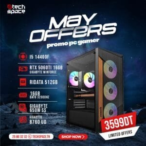 Setup TechSpace – MAY OFFERS | Intel Core i5-14400F | RTX 5060TI 16gb | 16GB | SSD 512GB