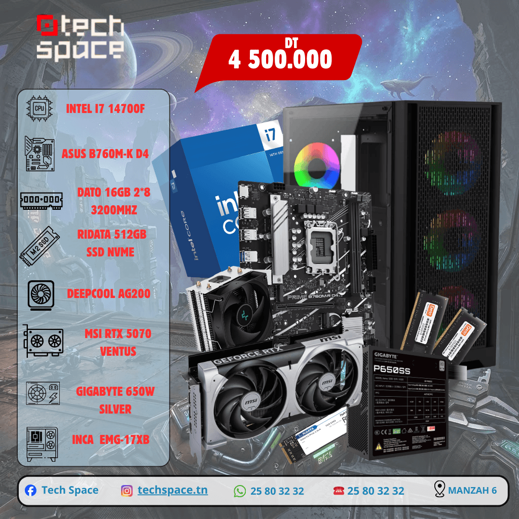 INTEL I7 14700F | RTX 5070 | 16GB RAM | 512GB