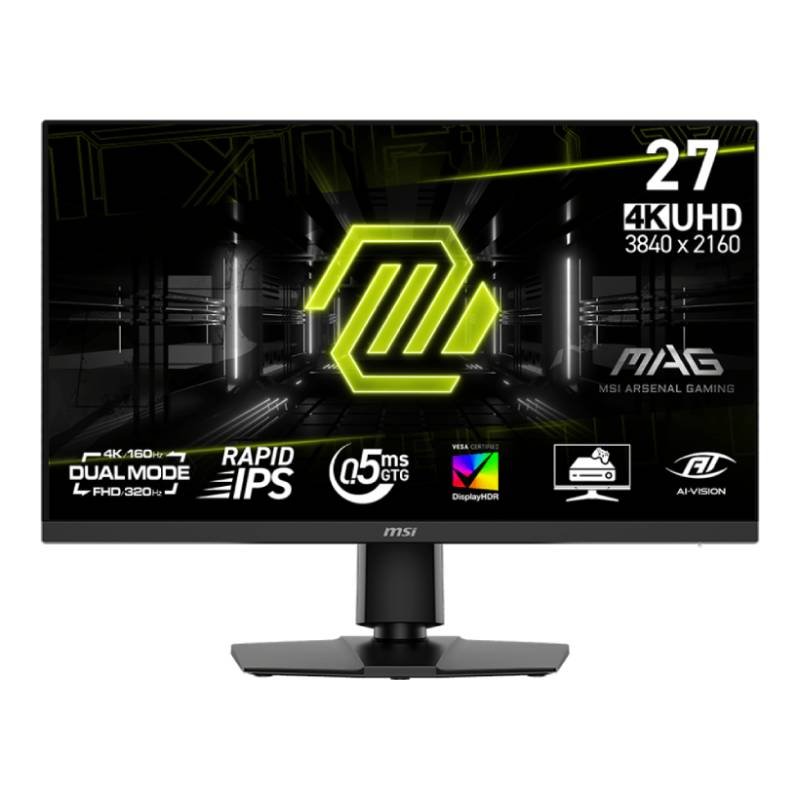 MSI MAG 272URDF E16 27" RAPID IPS | Dual Mode 4K / 160Hz | FHD 320Hz | 0.5 Ms | Ai Vision