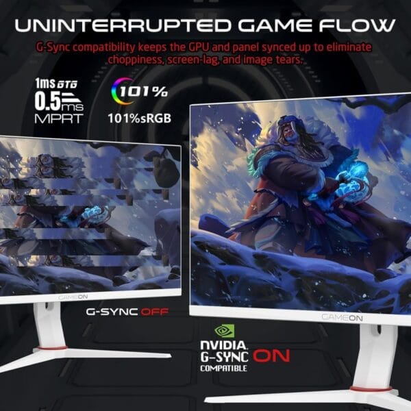 GAMEON 24.5" IPS 180 Hz - WHITE – Image 4