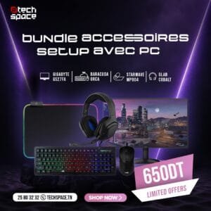 Bundle Accessoires Gaming TechSpace : Écran Gigabyte 27" GS27FA + Pack Périphériques RGB complet